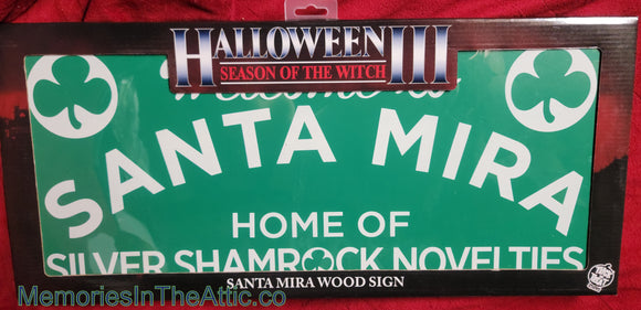 Trick Or Treat Studio's Halloween III Season Of The Witch Santa Mira Wooden Sign