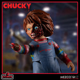 Mezco Toyz 5 Points Chucky Deluxe Figure Set Pizza Face Good Guy Seed Of Axe Gun