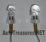 Skull RED CLEAR Head Lighted License Plate Frame Screws Neon LED Hearse Car Truck Motorcycle